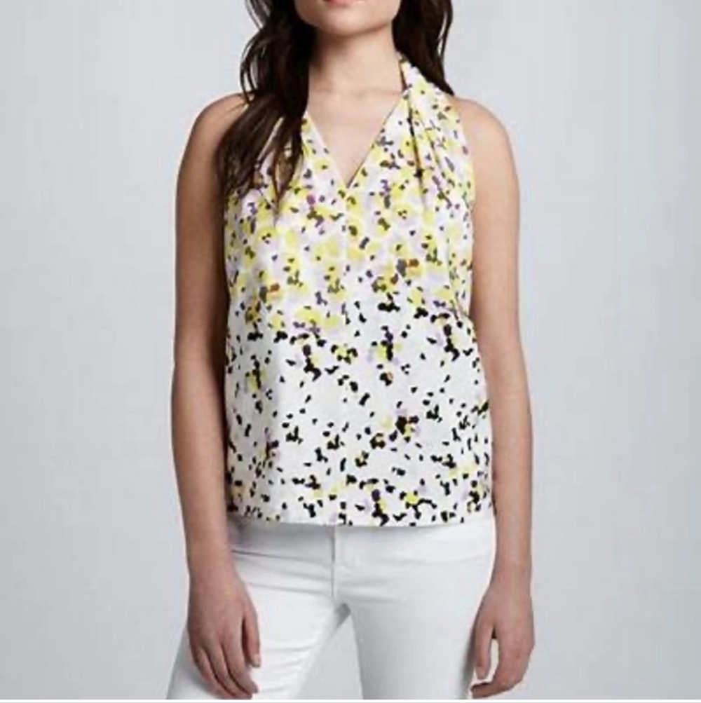 Diane Von Furstenberg Yellow blouse size small 100% Silk.